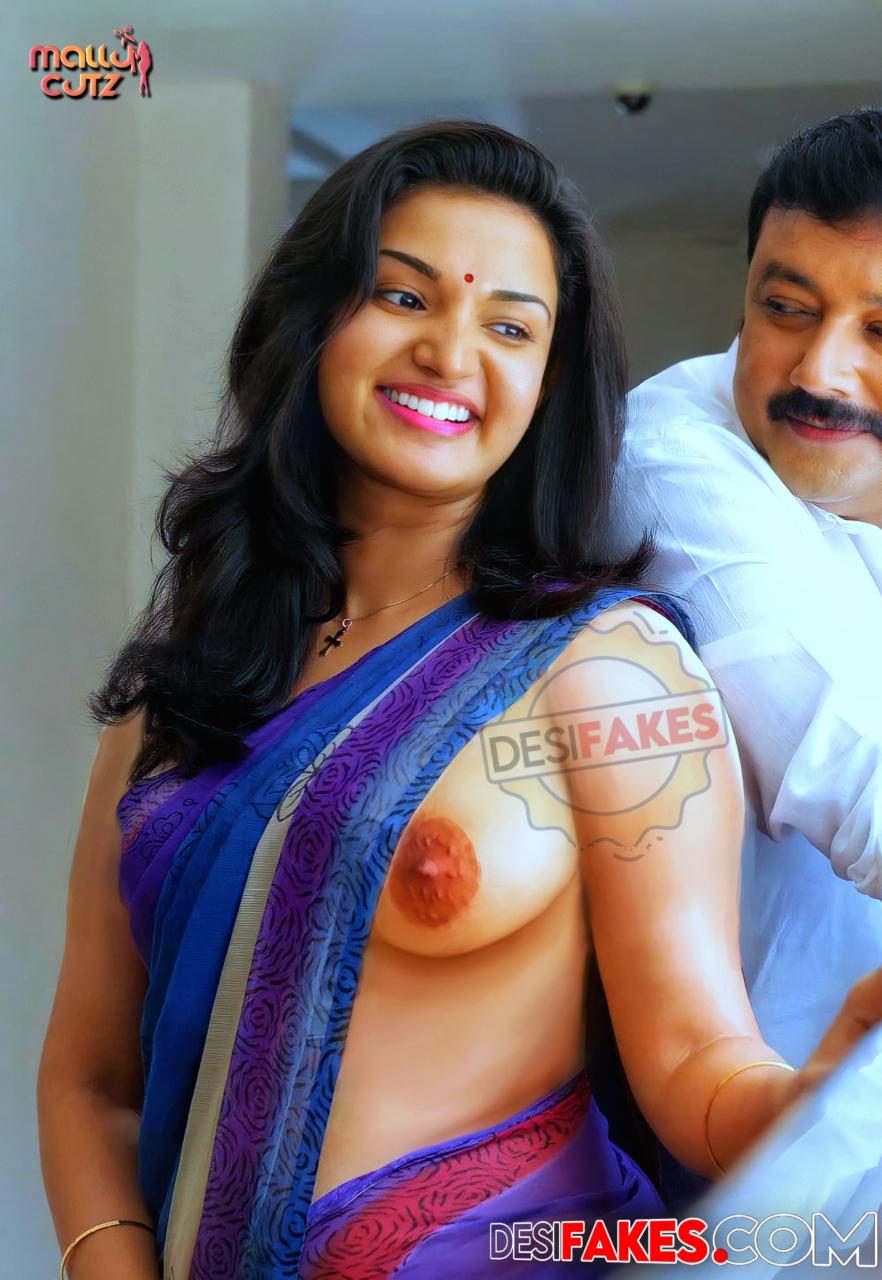 Naked Heroine Honey Rose nipple xxx saree without bra blouse images