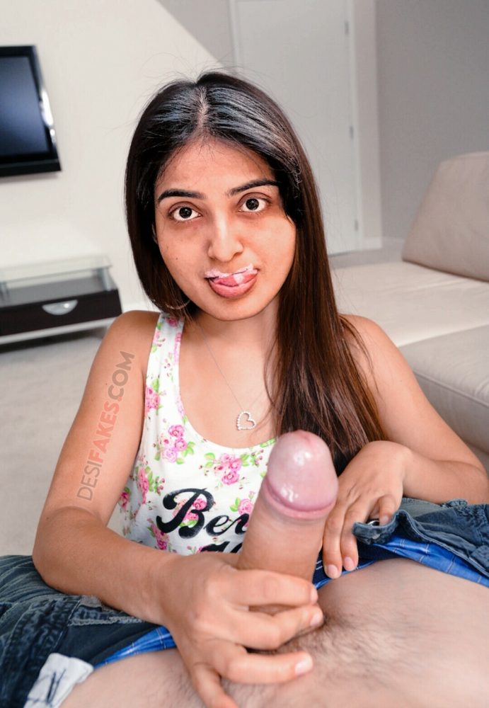 Ananya Nagalla handjob nude cock cum on mouth Sexy Deep Fake HQ Photos